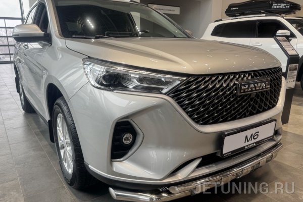 Защита переднего бампера для HAVAL M6 с перемычками