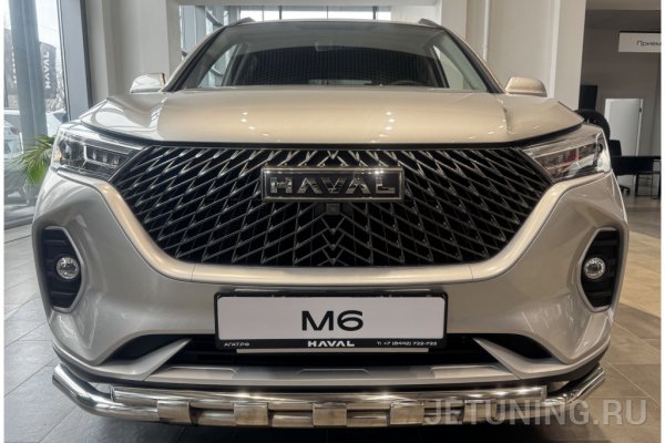 Защита переднего бампера для HAVAL M6 с перемычками